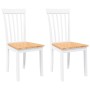 Sillas de comedor 2 unidades madera maciza de caucho blanco