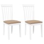 Sillas de comedor con cojines 2uds madera maciza blanco caucho