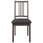 Sillas de comedor con cojines 2 uds madera maciza marrón caucho