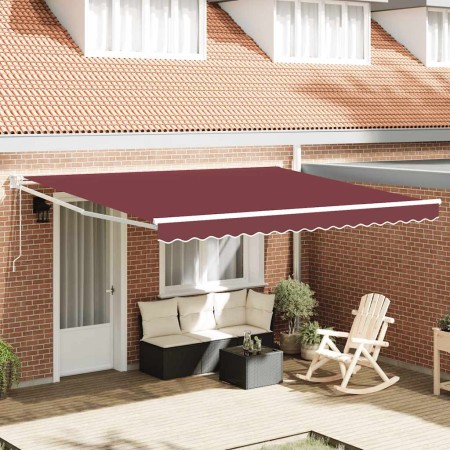 Toldo retráctil automático burdeos 400x300 cm