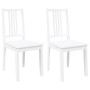 Sillas de comedor 2 unidades madera maciza de caucho blanco
