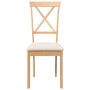 Sillas de comedor con cojines 2 uds madera maciza caucho