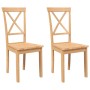 Sillas de comedor 2 unidades madera maciza de caucho