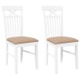 Sillas de comedor con cojines 2uds madera maciza blanco caucho
