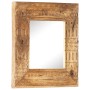 Espejo tallado a mano madera maciza de mango 50x50x2,5 cm