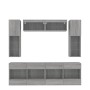 Muebles de TV de pared con luces LED 6 piezas gris sonoma en Muebles TV | Comprar online en Foro24