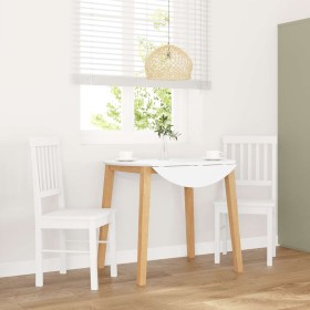 Sillas de comedor 2 unidades madera maciza de caucho blanco
