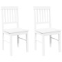 Sillas de comedor 2 unidades madera maciza de caucho blanco
