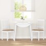 Sillas de comedor con cojines 2uds madera maciza blanco caucho