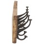 Perchero de recibidor 5 ganchos madera reciclada 100x2,5x15 cm