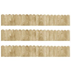Rollos de borde de jardín 3 uds madera pino impregnada 120 cm Rollos de borde de jardín 3 uds madera pino impregnada 120 cm