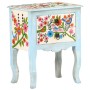Mesita de noche pintada a mano madera maciza mango 40x30x50 cm
