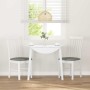 Sillas de comedor con cojines 2uds madera maciza blanco caucho