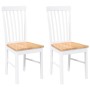Sillas de comedor 2 unidades madera maciza de caucho blanco