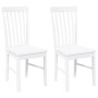 Sillas de comedor 2 unidades madera maciza de caucho blanco