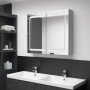 Armario de baño con espejo LED gris hormigón 80x12x68 cm en Tocadores de baño | Comprar online en Foro24