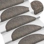 Alfombrillas autoadhesivas sisal 15 uds marrón beige 56x17x3 cm