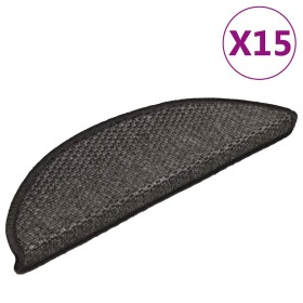 Alfombra autoadhesiva escalera sisal 15 uds antracita 56x17x3cm