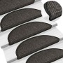 Alfombra autoadhesiva escalera sisal 15 uds antracita 56x17x3cm