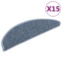 Alfombrilla autoadhesiva escalera sisal 15 uds azul 56x17x3 cm