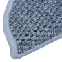 Alfombrilla autoadhesiva escalera sisal 15 uds azul 56x17x3 cm