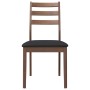 Sillas de comedor con cojines 2 uds madera maciza marrón caucho