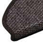 Alfombra autoadhesiva escalera sisal 15 uds antracita 65x21x4cm