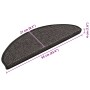 Alfombra autoadhesiva escalera sisal 15 uds antracita 65x21x4cm