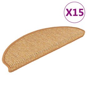 Alfombrillas autoadhesivas sisal 15 uds color sisal 56x17x3 cm
