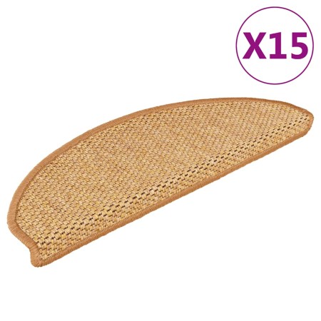 Alfombrillas autoadhesivas sisal 15 uds color sisal 56x17x3 cm