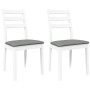 Sillas de comedor con cojines 2uds madera maciza blanco caucho