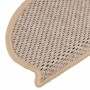 Alfombrilla autoadhesiva escalera sisal 15 uds beige 65x21x4 cm