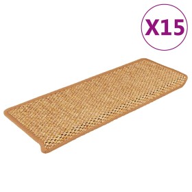 Alfombrilla autoadhesiva escalera sisal 15uds naranja 65x21x4cm