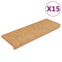 Alfombrilla autoadhesiva escalera sisal 15uds naranja 65x21x4cm