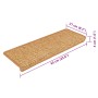 Alfombrilla autoadhesiva escalera sisal 15uds naranja 65x21x4cm
