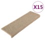 Felpudos para escaleras 15 unidades 65x21x4 cm Beige oscuro