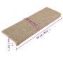 Felpudos para escaleras 15 unidades 65x21x4 cm Beige oscuro