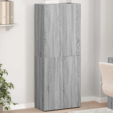 Armario archivador madera ingeniería gris Sonoma 60x32x153 cm