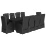 Set de comedor jardín 11 pzas con cojines ratán sintético negro