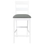 Taburetes de bar con cojines 2 uds madera maciza blanca caucho