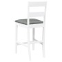 Taburetes de bar con cojines 2 uds madera maciza blanca caucho
