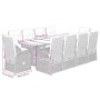 Set de comedor jardín 11 pzas con cojines ratán sintético negro