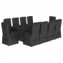 Set de comedor jardín 11 pzas con cojines ratán sintético negro