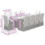 Set de comedor jardín 11 pzas con cojines ratán sintético negro