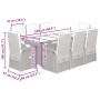 Set de comedor de jardín 9 pzas y cojines ratán sintético negro
