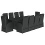 Set de comedor jardín 11 pzas con cojines ratán sintético negro