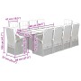 Set de comedor jardín 11 pzas con cojines ratán sintético negro