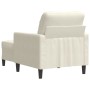 Sillón con taburete terciopelo crema 60 cm