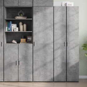 Aparador de madera de ingeniería gris hormigón 50x42,5x185 cm