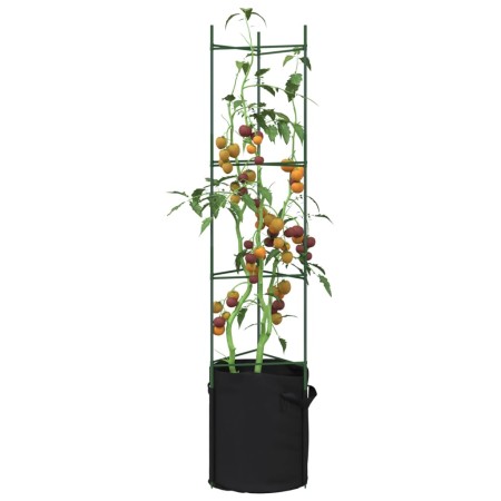 Tutor para tomates con bolsa 4 uds de acero y PP 154 cm